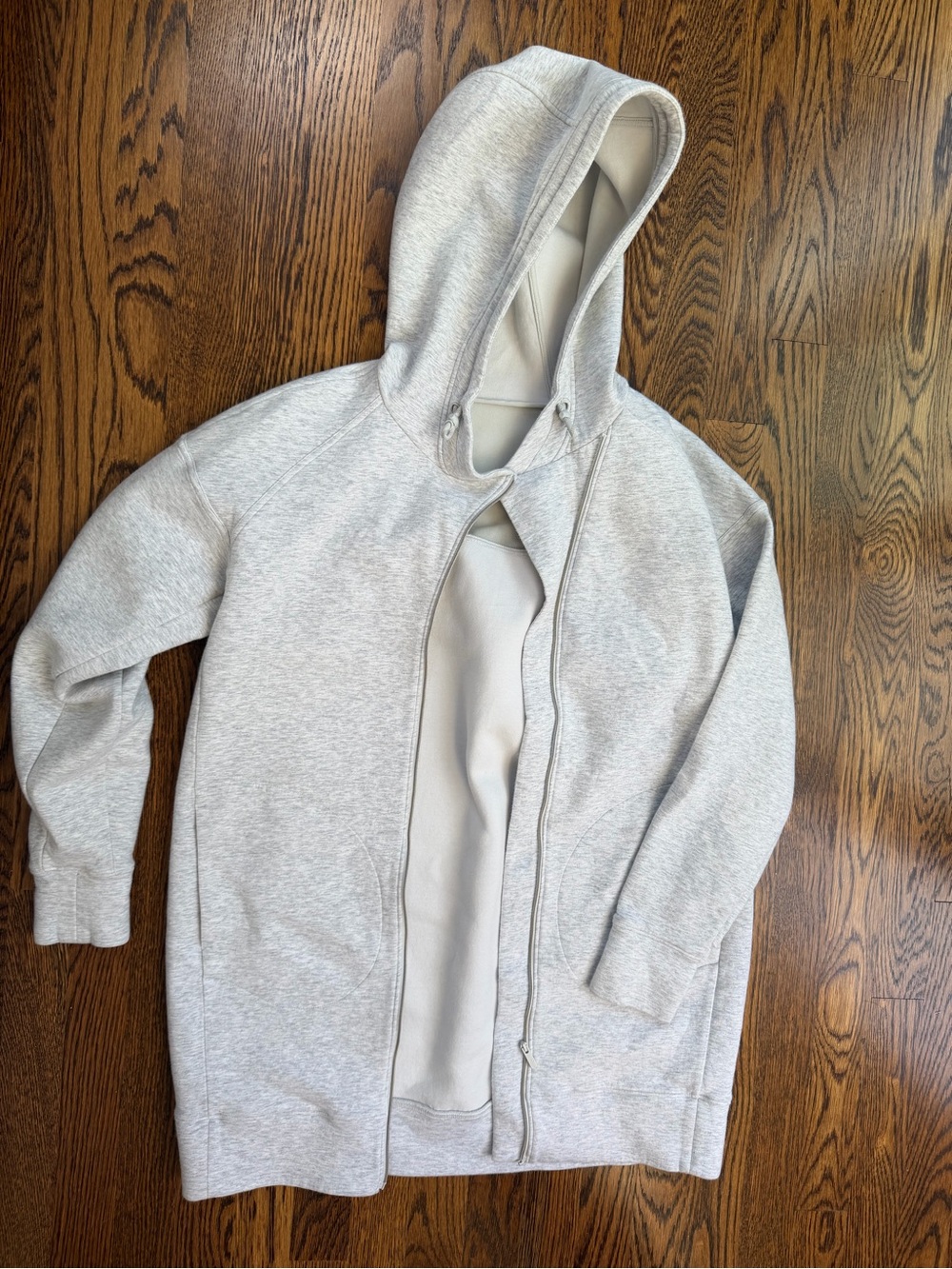 Lululemon Lightweight Breathable Vented Scuba Hooded Jacket in Light Gray
